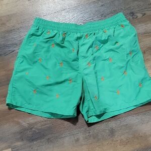 Ralph Lauren Green and Orange Swim Trunks Quick-Dry Relaxed Fit